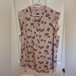 LOFT Floral Pink Sleeveless Top